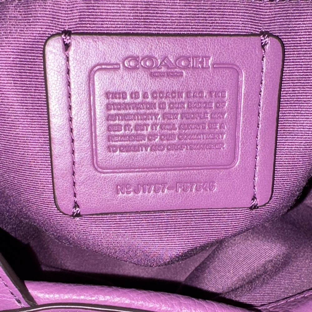 Coach Lexy Purple Leather Hobo Bag - Picture 7 of 11